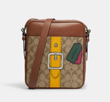 Bandolera Coach Hudson 21 en lona exclusiva con estampado Trompe L'oeil ~NUEVA CON ETIQUETAS~ CH200