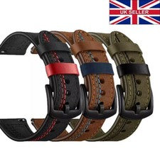 Correa de reloj de liberación rápida de cuero de calidad superior 20 mm 22 mm negro marrón Reino Unido