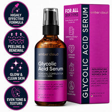Suero facial 15 % ácido glicólico y láctico para la renovación de la piel, cuidado antienvejecimiento, 2 oz