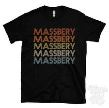 CAMISETA MASSBERY ESTILO RETRO REPETIDO para hombre y mujer novedad genial nombre regalo