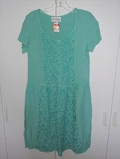 VESTIDO JERSEY BORDADO ESTILO NORTE DAMAS SS 100% VISCOSA TEJIDO-S-NUEVO CON ETIQUETAS-CÓMODO