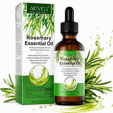 Aceite esencial de romero 120 ml - Cuidado de la piel para el crecimiento del cabello nutre natural 100 % puro