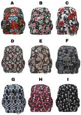 Mochila Escolar Calavera Bolso Rosa Huesos Cruzados SugarSkull Mochila Emo Gótico Viaje