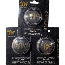 Polvo para cejas Beauty Essentials 3-PK, negro, 0,09 oz. / 2,8 g, apto para viajar
