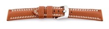 Correa de reloj estilo aviador hebilla de pasador cuero extra fuerte granulado marrón claro 24 mm 22 mm