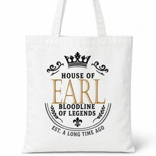 Bolso de Mano EARL Casa del Apellido Algodón Idea de Regalo