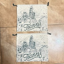 Nuevo bolso antipolvo de viaje con cordón Tecovas beige verde 12,7 x 14,3 pulgadas 2 piezas
