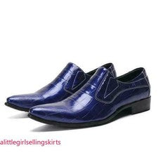 Zapatos de ocio de negocios de cuero real británicos para hombres punta puntiaguda sin cordones trabajo oficina