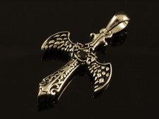 Colgante Cruz 925 37 x 22 mm con Circonita Negra Plata de Ley Maciza