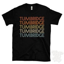 CAMISETA TUMBRIDGE ESTILO RETRO REPETIDO Hombre y Mujer Novedad Genial Nombre Regalo
