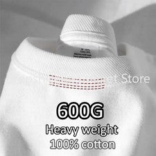 Camiseta de manga corta de algodón de alta resistencia 600G para hombre moda algodón puro grueso