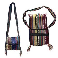 Cartera Bandolera Tejida a Mano con Flecos - Bolso de Hombro de Tela Estilo Hippie