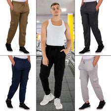 Pantalones deportivos informales para hombre Pantalones de chándal de lana Bolsillo de carga Pantalones para correr Part