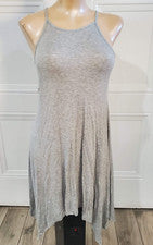 NUEVO Popular 21 Gris Pullover Tejido Midi Dobladillo Alto-Bajo Vestido Lápiz para Mujer, S