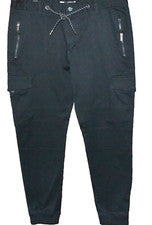 Pantalones de chándal cargo Xios para hombre negros de algodón con cremallera y bolsillo talla W 36