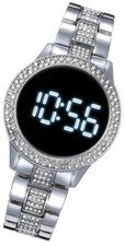 Reloj de pulsera de plata para mujer elegante piedras de cristal reloj de tendencia cuarzo reloj para mujeres blogger