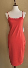 Vestido midi para mujer Abound naranja especia ceñido al cuerpo con tiras talla M