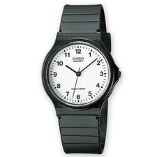 Reloj Casio MQ-24-7BLL para hombre esfera blanca pantalla analógica correa de resina negra