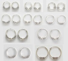 1 Paar Keltische Creolen 10 12 14 18 mm Sterling Silber 925 Bali Creole Ohrring
