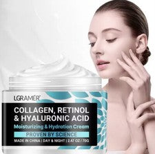 Crema hidratante para el cuidado facial con colágeno y Retinol, nutre