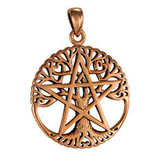 Colgante Pentáculo Árbol de la Vida Cobre Diseño Dríada Pentagrama Pagano Wicca Joyería