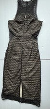 Vestido NSR NAPEAN SEA Road negro de encaje forro topo para mujer talla pequeña sin mangas