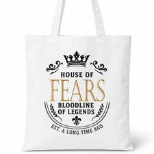 Bolso de Mano FEARS Family Surname House Of White de Algodón