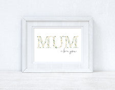 Mum I Love You Cartas de Primavera Día de la Madre Primavera Temporada Pared Decoración del Hogar Impresión