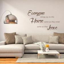 Calcomanía de pared de vinilo extraíble cotización EVERYONE TRAES JOY decoración de la habitación del hogar