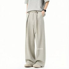 Pantalones sueltos estilo americano para hombre largos rectos pierna ancha pantalones hasta el suelo talla