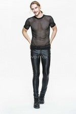 Diablo Moda Hombres Pantalones Negros Pantalones Rayas Gótico Steampunk Rock Motocicleta