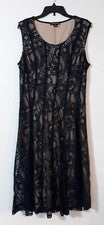 VESTIDO DE CÓCTEL MUJER CARDELETE AZUL SIN MANGAS Y ACAMPANADO.TALLA 2X