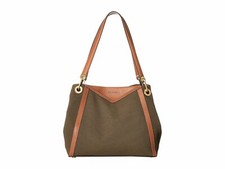 NUEVO BOLSO DE HOMBRO MICHAEL KORS MUJER RAVEN LONA BOLSILLO GRANDE OLIVA