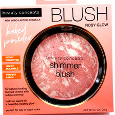 Beauty Concepts Blush Rosy Glow Shimmer Blush 20 g polvo para hornear ¡Nuevo!!