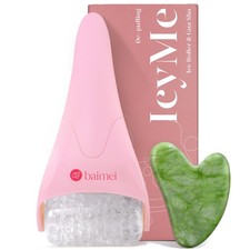 Juego de herramientas faciales BAIMEI IcyMe Ice Roller for Face and Gua Sha, rosa