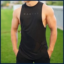 Camiseta Sin Mangas De Gimnasio Para Hombre Moda Deportiva De Malla Transpirable