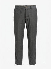 INCOTEX Premium Gris Moteado Pantalones Calce Ajustado Italia Lana Algodón Hombres 33