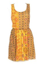 Vestido boho informal de verano multicolor estampado geométrico hippie para mujer