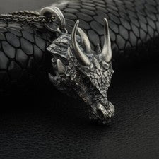 Collar colgante vikingo dragón plata joyería de moda para hombre 158
