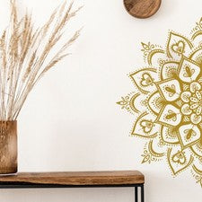 Pegatina de pared extraíble autoaplicable diseño mandala loto para decoración de paredes del hogar