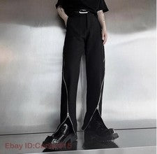 Para hombres Nuevo Moda Punk Gótico Cremallera Suelto Negro Pantalones Juveniles Fiesta Rock Pantalones