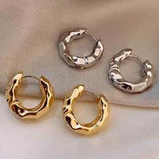 Aretes Argollas En Oro 14k Pendientes Joyería Fina De Moda Regalos Para Mujer