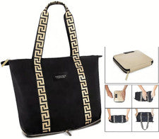 Versace Bolso de Mano Plegable Negro Dorado Bolso de Hombro Belleza Promo Mujer Viaje NUEVO