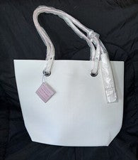 Nuevo Bolso Ralph Lauren Romance Blanco Imitación Cuero con Forro Rosa