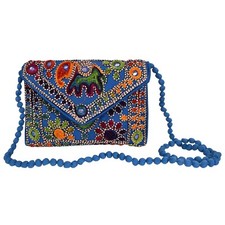Cartera de trabajo con espejo bordado Rajasthani, carteras, bolso de mano par...
