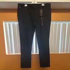 Pantalones de mezclilla Ministry of Fashion para hombre negros ajustados lisos 5 bolsillos 40x32