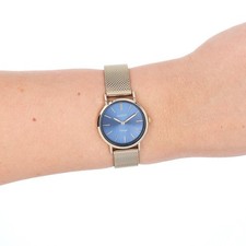 Oozoo Reloj de Pulsera Mujer Vintage De Series Análogo Metal Mesh Oro