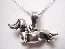 Colgante Dachshund Plata de Ley 925 con Cabeza Móvil Corona Sol Joyería Mascota Perro