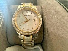 NUEVO Con Etiquetas Citizen FE1174-50A Eco-Drive Tono Dorado y Plateado 100% Autenticidad