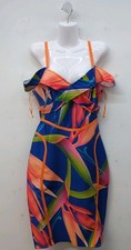 Moda Vestido Nova Alani Tropical Vendaje Cuello en V Para Mujer Midi Grande Multicolor